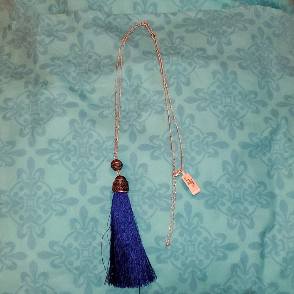Royal Blue Tassle Necklace